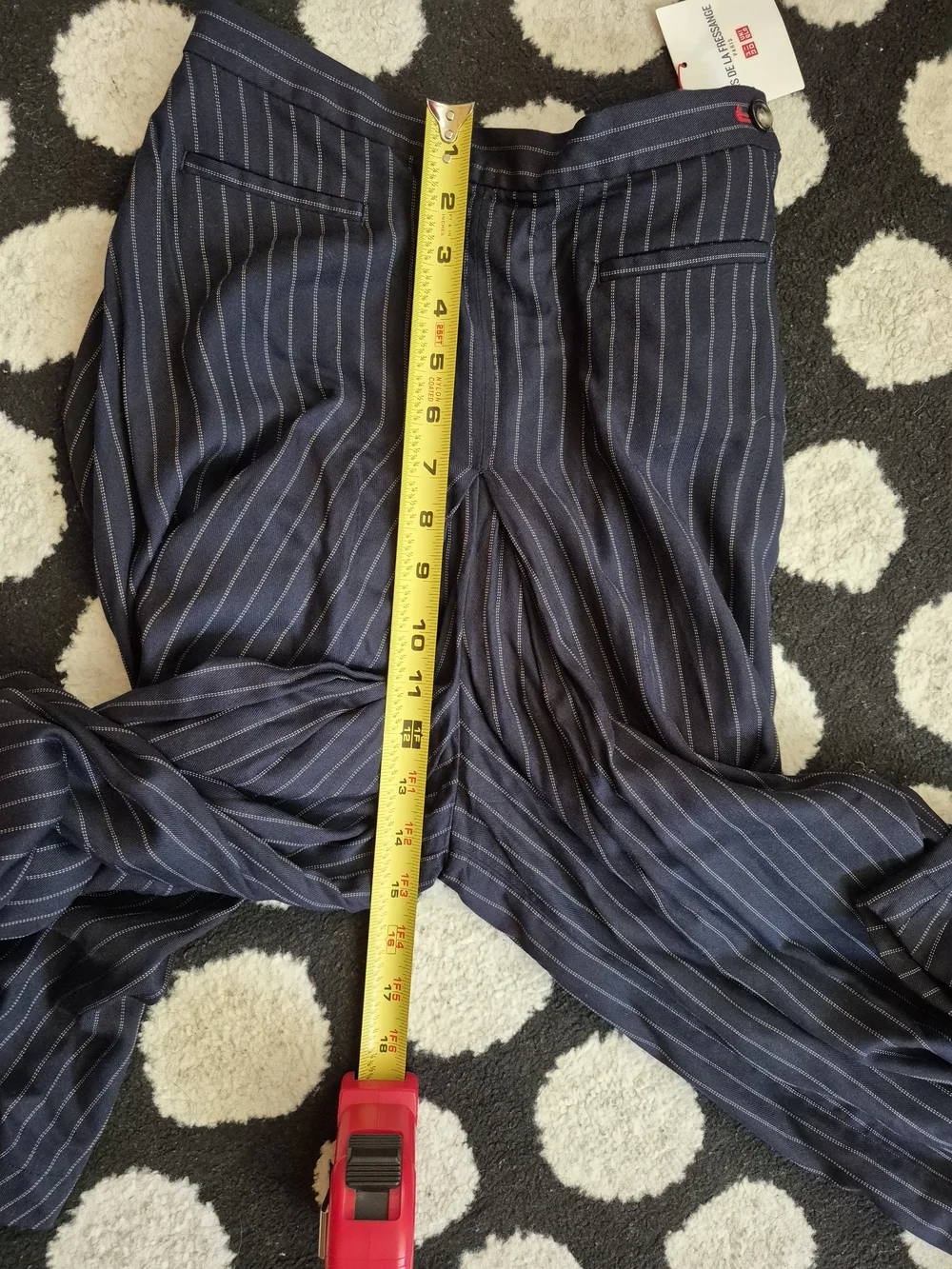 Uniqlo X Idlf Navy Pinstripe Wide-Leg Culottes Rayon Pants NWT 0_10